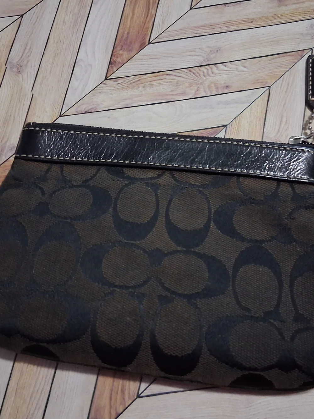 Authentic Coach Signature Jacquard Cosmetic Bag